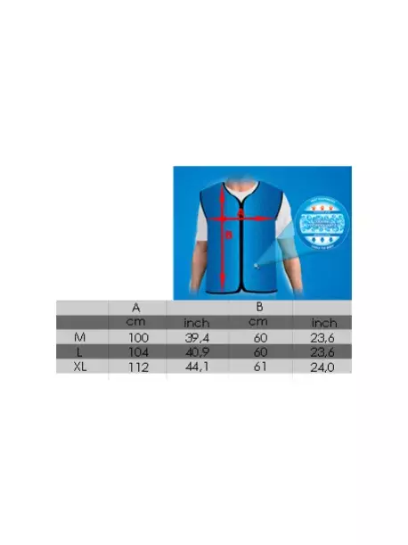 Chladící sportovní vesta Aqua CoolKeeper - velikosti